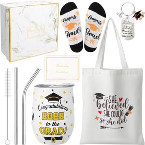 Graduation Gifts for Her 2025 High School College Graduation Gifts Box with 12oz Stainless Steel Tumbler Graduation Canvas Bag Keychains Cards Socks Storage Box Graduation Gifts for Her 2025 High School College Graduation Gifts Box with 12oz Stainless Steel Tumbler Graduation Canvas Bag Keychains Cards Socks Storage Box