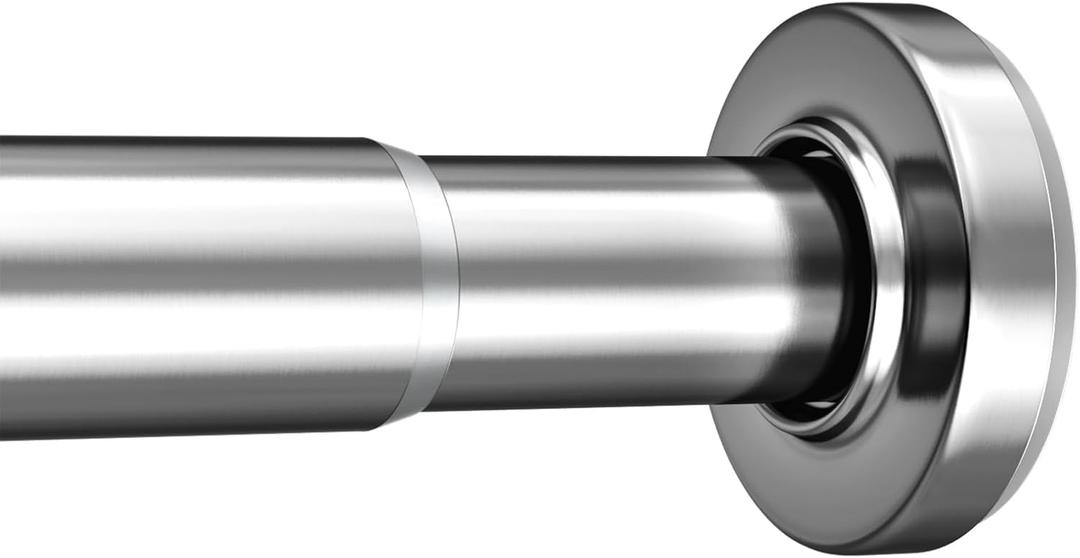 AmazerBath Spring Tension Shower Curtain Rod, 31-46.5 Inches Heavy Duty Tension Rod Rust Proof Bathroom Curtain Rod, Adjustable No Drill Easy Segmented Installation, Chrome
