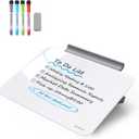 TSJ OFFICE Small Desktop Whiteboard - Glass Dry Erase Board 8 X 6 Inches Tabletop Easel Whiteboard with Stand, Desk Board Buddy for Artist, Teacher and Student