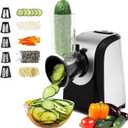 Electric Cheese Grater 5 In 1 Professional One-Touch Control Professional electric slicer/shredder, Spiralizer for Veggies, Carrots (150W)