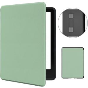 MOROCK Slim Case for All-New 6" Kindle(11th Generation,2024/2022 Release, Model No.RS23CV/C2V2L3), Premium Lightweight PU Leather Cover with Hand Strap, Auto Wake/Sleep Case, Matcha Green