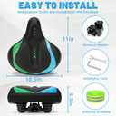 CDYWD Oversized Bike Seat for Men & Women, Comfortable Gel Padded, Extra Wide Bicycle Seat Cushion Comfort, Replacement Saddle for Peloton, Stationary Exercise Bike, Mountain Bike, Cruiser, City Bike