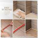 Leinuosen Flexible Molding Trim Peel and Stick for Walls Decorative Bead Pearl DIY Wall Trim for Bathroom Mirror Frame Border Backsplash Ceiling Cabinet TV Wall Edge (Wood,10ft /20 mm)