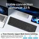 CITLLA Wireless Bluetooth Keyboard, Support Multi Device Switching, Full Size, Scissor-Switch Keys Silent Design for Computer, Laptop, MacBook and iPad