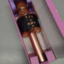 BONAOK Karaoke Microphone for Kids & Adults - Bluetooth Microphones Singing Mic with Disco Lights, Echo Effect, Built-in Speaker Portable Karaoke Player for Party Travel Gifts Q78(Rose Gold)