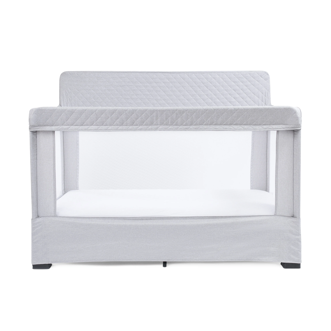 LUNAIRE FULL SIZE MESH CRIB AND PLAYARD - PEBBLE GREY