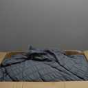 HYMOKEGE Oversized King Comforter Set Seersucker 7 Pieces, All Season Luxury Bed in a Bag for Bedroom, Bedding Set with Comforter, Sheets, Pillowcases & Shams, Dark Grey