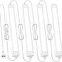 4 Pcs 14inch Plug in Under Cabinet Lighting for Kitchen, 6500k Bright White LED Under Counter Wired Lights for Shelf/Bookshelf/Workbench/Over Sink Linkable 110V LED Light Bar
