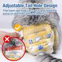 Pet Soft Disposable Cat Diapers - Diaper for Female & Male Cats, Puppy Doggie Diapers for Female Dogs with Adjustable Foam Tail Hole, Small (24Pcs, Yellow)