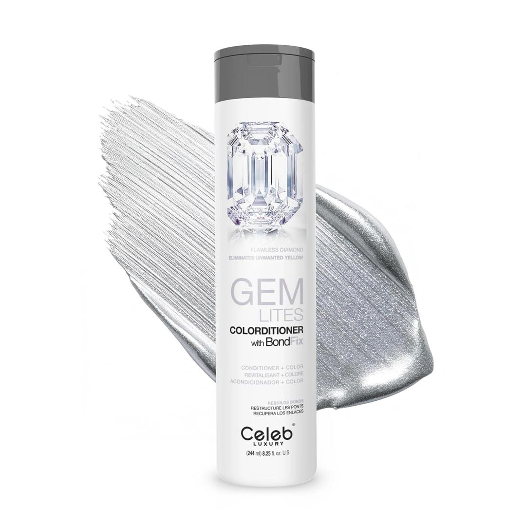 Celeb Luxury Color Depositing Conditioner - Color Refresher with Bondfix Bond Rebuilder, Viral and Gem Lites, Pairs with Colorwash (Flawless Diamond)