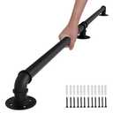 Hand Rails for Indoor Stairs, 4FT Metal Stair Railing Indoor, Dia. 1.24, Matte Guard Coating, 400LBS Load Capacity Wall-Mounted Pipe Staircase Handrails for Indoor & Outdoor Use