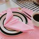 Pink Cloth Napkins Washable Set of 20-210GSM Heavy-Duty 20x20 Inch Solid Table Napkins Cloth in Bulk, Reusable Napkins with Hemmed Edges for Dinner, Holiday, Wedding, Party & Everyday Use