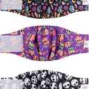 CuteBone Halloween Male Dog Diapers Belly Bands 3 Pack for Male Dogs Wraps Washable Doggie Pants DM23XS (XS(9"-11"))