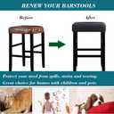 HFCNMY Stool Covers Rectangle,2 Pack Stretch Bar Stool Covers Jacquard Washable Counter Saddle Seat Cover with Elastic Band for Wooden Metal Bench(Dark Grey)