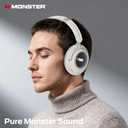 Monster Persona 4th ANC Active Noise Canceling Headphones, Wireless Bluetooth Over Ear Headphones with 3 EQ Modes, and 70H Playtime, Bluetooth 6.0, Deep Bass, Foldable Comfort Design for Travel, White