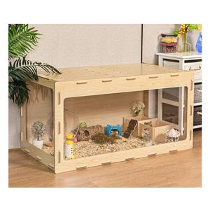 Wooden Hamster Cage Small Animals House, Durable and Spacious Acrylic Hutch with Opening Top and Air Vents, Ideal for Dwarf Hamster, Guinea Pig, Chinchilla