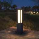 Solar Landscape Path Light, 32 Inches Modern Outdoor Bollard Lighting, Aluminum 3W 350LM Luxury LED Lights for Lawn, Patio, Courtyard and Driveway Decoration