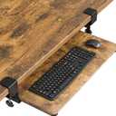 BONTEC KMT01 Under Desk Keyboard Tray, Pull-Out Keyboard & Mouse Platform with C-Clamp, 25.6 x 11.8 in Space-Saving Ergonomic Slide-Out Drawer, Rustic Brown