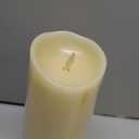 Luminara Scalloped Edge Flameless LED Candle, Ivory 3.5" x 7", Real Wax Pillar, Battery Operated Moving Flame with Timer, Unscented