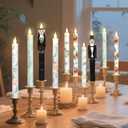 Christmas Decor Flameless Taper Candles with Remote Control & Timer, Nutcracker Design LED Taper Candles, Xmas Holiday Decorations, Set of 2