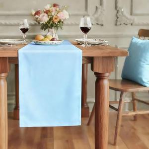 FOLINS&HOME Baby Blue Table Runner 36 Inches Long - Decorative Waterproof Runner Table Cloth, Washable & Reusable Table Runners for Dining, Wedding, Party, Kitchen & Everyday Decor, 12x36 Inch