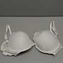 Deyllo Womens Push Up Lace Bra Comfort Padded Underwire Bra Lift Up Add One Cup (38DD, White)