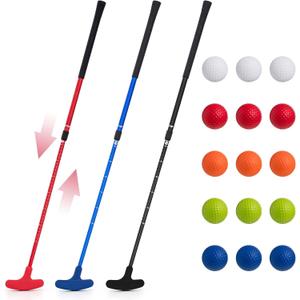 Lenwen Golf Putter for Men Women Adjustable Length Two Way Putter Right or Left Handed Golfers Mini Golf Club with Practice Balls for Adults