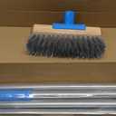 YONILL Stainless Steel Deck Scrub Brush with Long Handle - 60" Heavy Duty Floor Scrubber Brush with Pole, Moss Remover Wire Cleaning Brushes for Rough Surface, Concrete Floor, Patio, Garden, Garage (Blue)