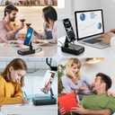 Gifts for Men Women, 10,000mAh Charging Phone Stand with Cables and Bluetooth Speaker, 360 Rotatable Angle Cell Phone Holder with HD Stereo Sound Fits Phones,Tablet (Black)