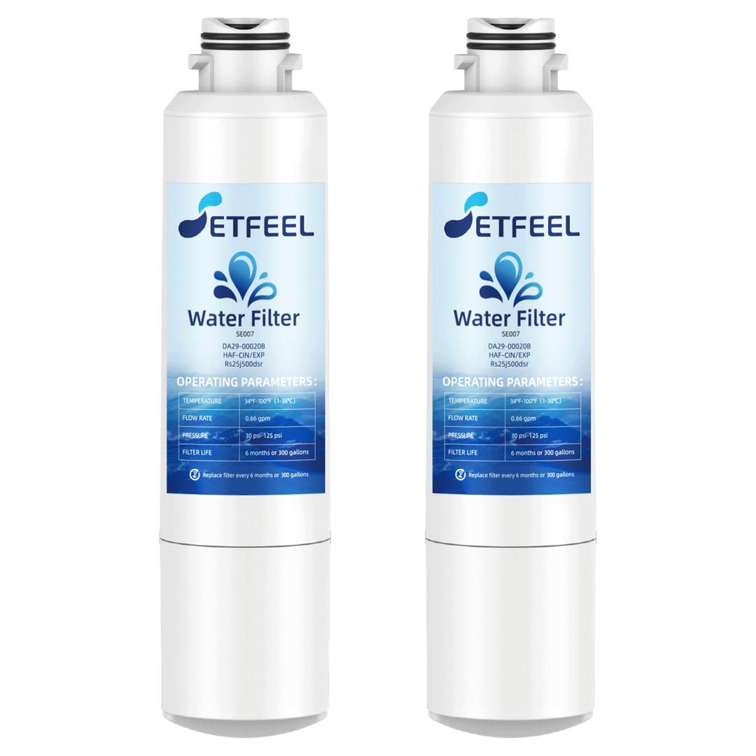 Hdx Fms-2 Water Filter for Samsung Refrigerator, Rs25h5111sr Rs25j500dsr rf263beaesg rf28hfedtsr, Carbon Block Filtration, HAF-CIN/EXP, DA29-00020B, 3 Pack SETFEEL