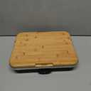 Renmxj Charcuterie Board with Clear Lid, Travel Portable Cheese Board Charcuterie Boxes Cutting Boards for Kitchen, House Warming Gifts New Home, Gifts for Women (6 Compartments Black)