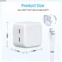 35W Dual USB C Port Compact Power Adapter, Compatible with iPhone 16/15/14, MacBook Air, iPad, Air Pods, Foldable Type C Wall Charger Plug, Includes 6.8Ft C to C Cable