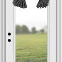 YSYY 100% Blackout French Door Curtains, Wrinkle Free, Room Darkening, Blocks Light and Heat Through Glass. Drill-Free， Easy Installed Door Window Curtains. (Dark Grey,1 Panel, 26"x 72")