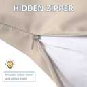 18" x 18" Throw Pillows with Inserts, Outdoor Waterproof Pillows, Square Decorative Pillows for Patio Furniture Garden Couch Sofa Home(Light Khaki, Set of 3)