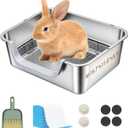 Stainless Steel Rabbit Litter Box 17.5×13.6×5.9 in (L)