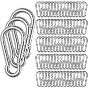Spring Snap Hooks M5 M6 M8 M10 Carabiner Heavy Duty Carabiner Clips Galvanized Steel Quick Links Caribiniers Hammocks Hooks for Camping Hiking Outdoor Swing Pet Leash Gym