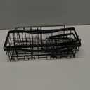 Non-Perforated Bathroom Storage Rack Shelf Set, Wrought Iron Wall-Mounted Shelf, Washing and Storage (Square 6-hook Black 4-piece Set)