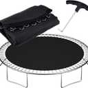 Trampoline Replacement Mat Fits 12ft 14ft 15ft Round Trampoline Frame with V-Hooks Trampoline Mat, UV-Resistant, with Spring Hook(Not Include Spring) (15FT|159" Wide|96 V-Rings | Fits 6.5-7" Springs)