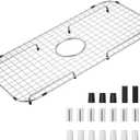 Sink Bottom Grid 27-1/2" x 14-1/4", Centered Drain with Corner Radius 3-1/2" (27-1/2" x 14-1/4" Center Drain) - for Single Bowl Kitchen Sink