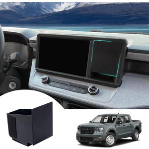 TOPINSTALL Hidden Screen Drawer Organizer Compatible with 2022-2024 Ford Maverick Accessories, Multimedia Display Right Side Panel Storage Box Truck Dash Cubby Insert ABS Plastic