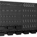 INCLY 158PCS Metal Pegboard Wall Organizer, 48x24 Inch Black Pegboard Panels Tool Organizer Kit with Accessories Hooks and Bins, Peg Board Utility Tool Storage for Garage Workbench Shed