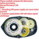 24 Volt RS775 25000RPM 280W High Speed Motor Gearbox for Power Wheels UTV Ride on Toys Car Upgrade,FY-750 18V&20V&24V High Torque Motor Gearbox for SUV Kid's Off-Road Vehicle Replacement Parts