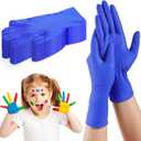 Disposable Nitrile Gloves for Kids 4-10 Years, XS Size, Perfect for Gardening, Cooking and Cleaning -100 PCS (Diamond Blue)