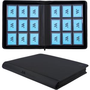 Top Loader Binder, Holds 324 Top Loaders,9 Pocket Top Loader Binders for 3" x 4" Rigid Cards,Top Loader Card Binder for Hard Plastic Top Loaders -Black