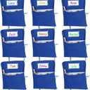24 Pcs Chair Pockets for Classrooms 17 x 20 Inches Student Chair Bag Chairback with Name Tag for Keeping Student Book School Table Organized