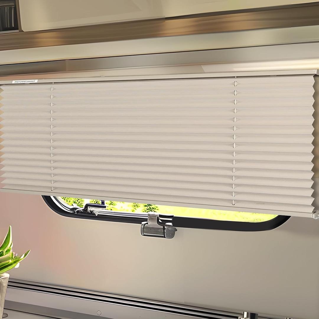 RV Blinds for Camper Windows, Camper Replacement Blinds, Privacy Protection, RV Window Shades for RV, Camper, Travel Trailer, Grey (50" W x 32" L)