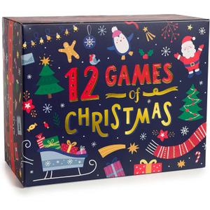 Gutter Games 12 Games of Christmas - Family Game Night Pack for Kids and Teens - Hilarious Christmas Party Games for Adults and Family Party - Complete Entertainment Package - Multicolor (Small)