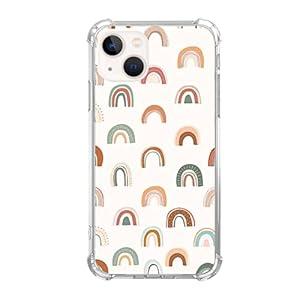 Boho Rainbow Phone Case Compatible with iPhone 14, Aesthetic Rainbow Case for Girl Women Men, Unique Soft TPU Bumper Cover Case for iPhone 14