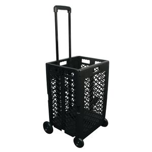 Olympiatools Pack-N-Roll Mesh Rolling Cart, 55 lb, Plastic, Black