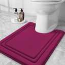 Grandaily Memory Foam Toilet Rugs U-Shaped 24x20, Ultra Soft, Non-Slip and Absorbent Bathroom Rugs, Machine Wash Dry, Comfortable Contour Bath Mat for Toilet Base, Burgundy